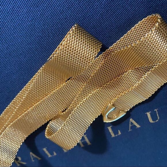 Ralph Lauren Gold Tone Metal Mesh Belt - Picture 13 of 16